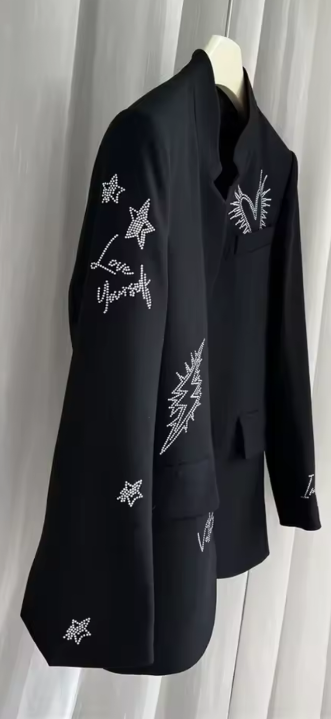 Beaded Letter Embellished Blazer